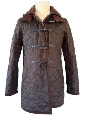 Gloverall x Lavenham Quilted Duffle Coat Brown Size S